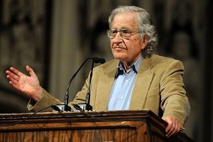 Noam Chomsky, pontificating