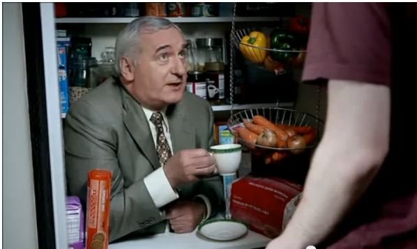 Bertie Ahern, advertising inside a cupboard