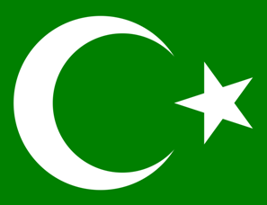 The crescent moon and star symbol of Islam.