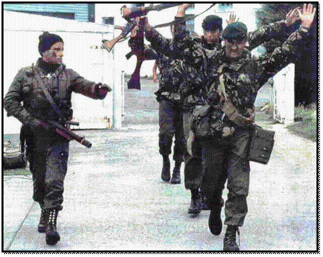 British troops on the Falklands surrender to Argentina on 2nd April 1982